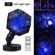 Lisnec Star Lighting Lamp, 5 LED Beads Romantic Constellation Lamp Relaxing 360 Degree Mood Light Sleeping Aid Ceiling Projector Sleep Night Light Lamp with USB Cables