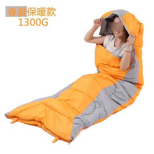  Listeded Outdoor Mountaineering Sleeping Bag Envelope Four Seasons Adult Camping Sleeping Bag Cotton Lunch Camping Sleeping Bag