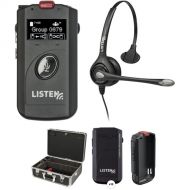 Listen Technologies ListenTALK Transceiver Kit with Headset, Docking Station, 15 x Receivers, and Case