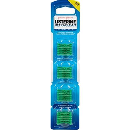  Listerine Ultraclean Access Flossers Disposable Heads Fresh Mint Crystals 28 Each (Pack of 12)