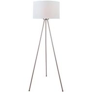Lite Source LS-82065 Floor Lamp with White Fabric Shades, 24.5 x 24.5 x 59.5, Polished Chrome Finish