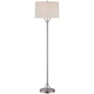 Lite Source LS-81990PSWHT Floor Lamp with White Fabric Shades, 16 x 16 x 59.5, Chrome Finish