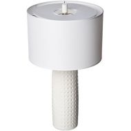 Lite Source LS-21979WHT Table Lamp with White Fabric Shades, 24.5 x 13.75 x 13.75, White
