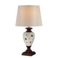 Lite Source LSF-22022 Piri Table Lamp, 13 x 13 x 23.5, Brown and Ivory/Linen Fabric Shade
