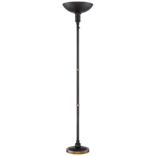  Lite Source Malibu Dark Bronze LED Touch Dimmer Torchiere Floor Lamp