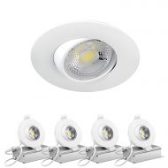 Litehue 4Pack 8W 3 inch Gimbal Dimmable LED Tilt Downlight IC Rated Directional Adjustable, Recessed Lighting Fixture (65W Replacement) 3000K Warm White Energy Star LED Ceiling Light