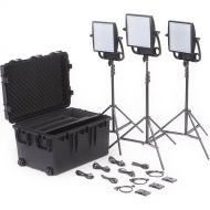 Litepanels Astra 3X Traveler Bi-Color Trio 3-Light Kit with Gold Mount Battery Brackets