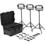 Litepanels Astra IP Half Traveler Trio Kit with Gold and V-Mount Plates (3 Lights)