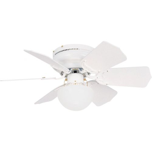  [아마존베스트]Litex BRC30WW6L Vortex 30-Inch Ceiling Fan with Six Reversible White/Whitewash Blades and Single Light kit with Opal Mushroom Glass