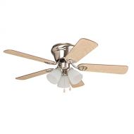 Litex WC42BNK5C3F Wyman Collection 42-Inch Ceiling Fan with Five Reversible AshWalnut Blades and Three Light Kit with Frosted Glass