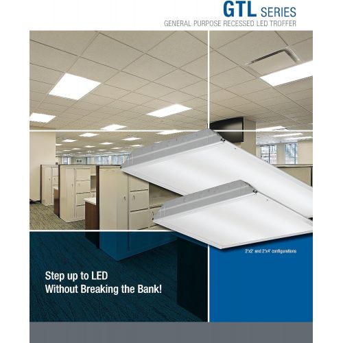  Lithonia Lighting 2GTL2 3300LM LP835 Contractor Select 2-Foot By 2-Foot White LED Lay-In Troffer with Prismatic Lens 3500K 3300 Lumens