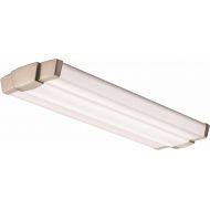 Lithonia Lighting Brushed Nickel 2-Ft Flush Mount Light for Kitchen | Attic | Basement | Home, 4000K, 25W, 2000 Lumens