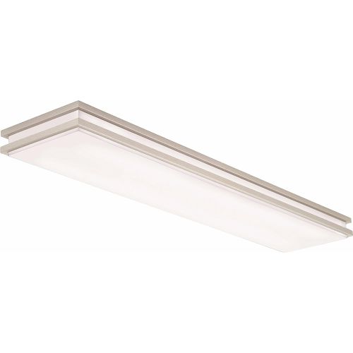  Lithonia Lighting Brushed Nickel 4-Ft LED Flush Mount, 4000K, 35.5W, 2,560 Lumens