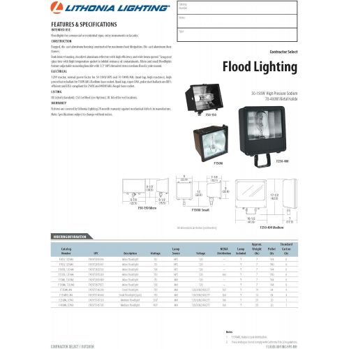  Lithonia Lighting F400ML SCWA 1-Light Metal Halide Outdoor Flood Light