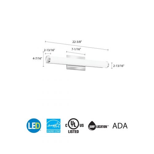  Lithonia Lighting FMVCAL 36-Inch MVOLT 3000K 90CRI BN M4 Contemporary Square Vanity, 1900 Lumens, 120 Volts, 26 Watts, Damp Listed, Brushed Nickel