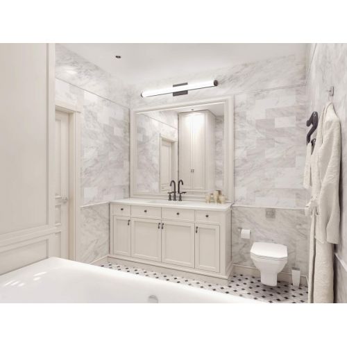  Lithonia Lighting FMVCAL 36-Inch MVOLT 3000K 90CRI BN M4 Contemporary Square Vanity, 1900 Lumens, 120 Volts, 26 Watts, Damp Listed, Brushed Nickel