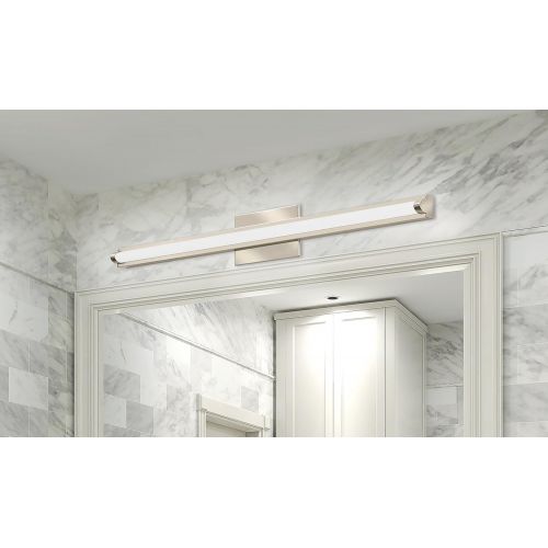  Lithonia Lighting FMVCAL 36-Inch MVOLT 3000K 90CRI BN M4 Contemporary Square Vanity, 1900 Lumens, 120 Volts, 26 Watts, Damp Listed, Brushed Nickel