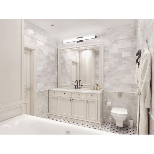  Lithonia Lighting FMVCAL 36-Inch MVOLT 3000K 90CRI BN M4 Contemporary Square Vanity, 1900 Lumens, 120 Volts, 26 Watts, Damp Listed, Brushed Nickel