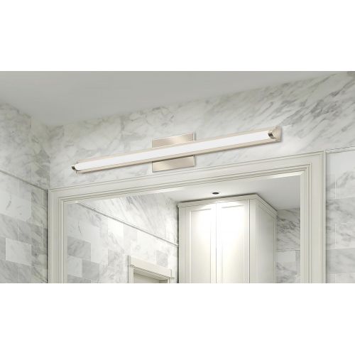  Lithonia Lighting Contemporary Cylinder 3K LED Vanity Light, 2-Foot, Brushed Nickel