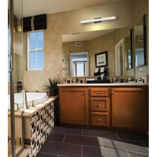  Lithonia Lighting Contemporary Cylinder 3K LED Vanity Light, 2-Foot, Brushed Nickel