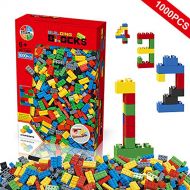 Litian Building Blocks 1000 Pieces Set, Building Bricks Creative DIY Interlocking Toy Set Random Colors Mixed Shape ABS Puzzle Construction Toys Set for Kids and Toddlers (1000PCS)