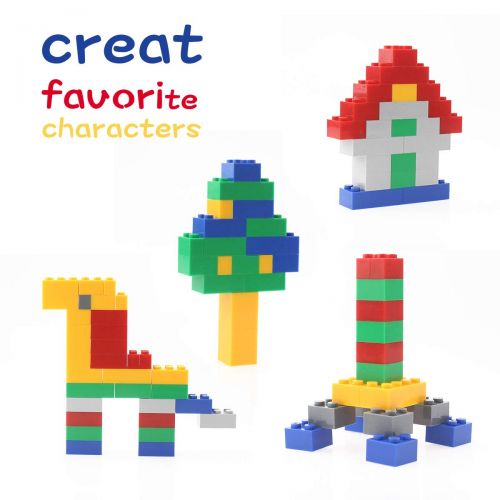  Litian Building Blocks 1000 Pieces Set, Building Bricks Creative DIY Interlocking Toy Set Random Colors Mixed Shape ABS Puzzle Construction Toys Set for Kids and Toddlers (1000PCS)