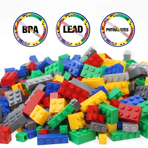  Litian Building Blocks 1000 Pieces Set, Building Bricks Creative DIY Interlocking Toy Set Random Colors Mixed Shape ABS Puzzle Construction Toys Set for Kids and Toddlers (1000PCS)