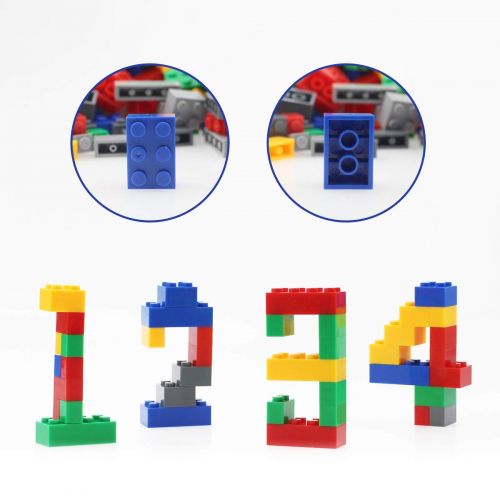  Litian Building Blocks 250 Pieces Set, Building Bricks Creative DIY Interlocking Toy Set Random Colors Mixed Shape ABS Puzzle Construction Toys Set for Kids and Toddlers (250 PCS)