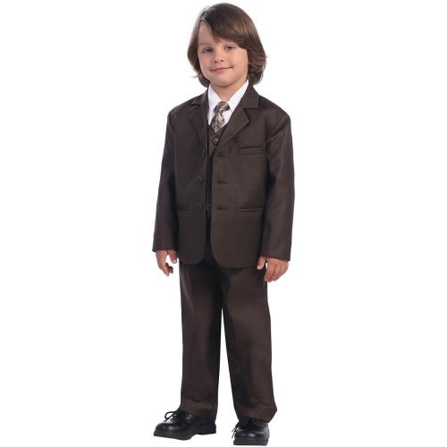  Lito 5 Piece Khaki Suit with Shirt, Vest, and Tie