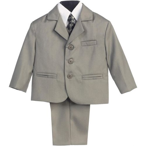  Lito 5 Piece Khaki Suit with Shirt, Vest, and Tie