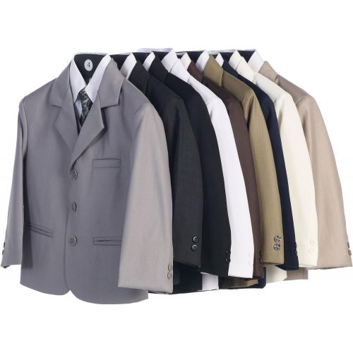  Lito 5 Piece Khaki Suit with Shirt, Vest, and Tie