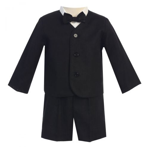  Lito Baby Boys Black Eton Short Formal Ring Bearer Easter Suit 6-24M