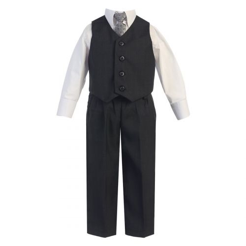  Lito Baby Boys Dark Gray Vest Pants Special Occasion Easter Outfit Set 6-24M