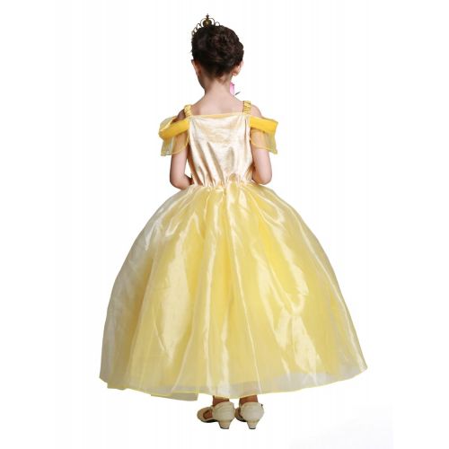  Lito Angels Girls Princess Belle Dress Up Beauty and the Beast Costumes Fancy Dress with Accessories