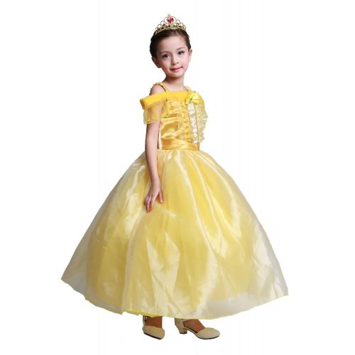  Lito Angels Girls Princess Belle Dress Up Beauty and the Beast Costumes Fancy Dress with Accessories