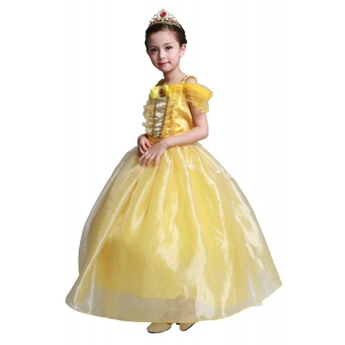  Lito Angels Girls Princess Belle Dress Up Beauty and the Beast Costumes Fancy Dress with Accessories