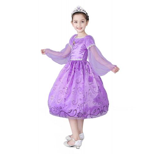  Lito Angels Girls Tangled Princess Rapunzel Dress Up Costume Party Dress Outfit with Accessories