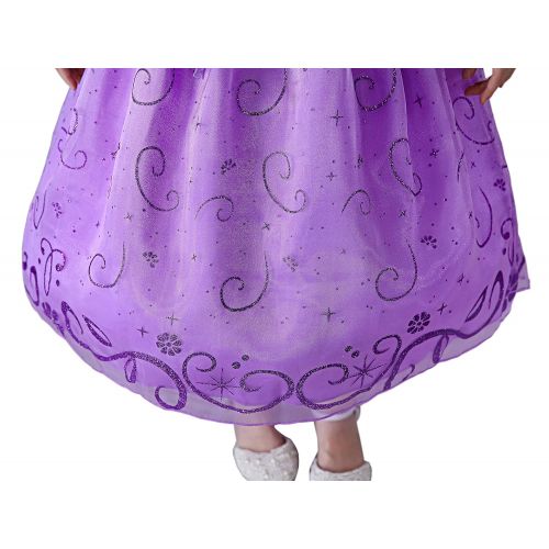  Lito Angels Girls Tangled Princess Rapunzel Dress Up Costume Party Dress Outfit with Accessories