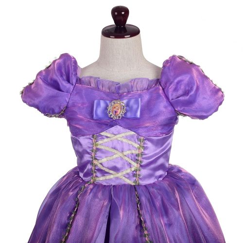  Lito Angels Girls Princess Rapunzel Dress Up Costume Halloween Fancy Dress Outfit with Accessories