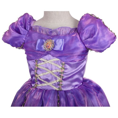  Lito Angels Girls Princess Rapunzel Dress Up Costume Halloween Fancy Dress Outfit with Accessories