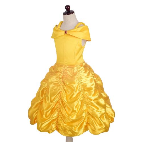  Lito Angels Girls Princess Belle Dress Up Costumes Halloween Costume Fancy Dress with Accessories