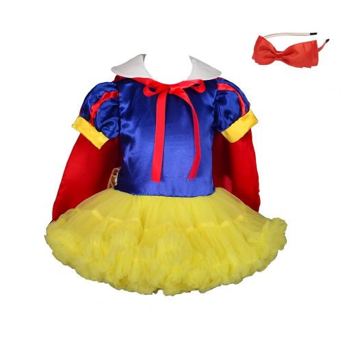  Lito Angels Girls Princess Snow White Costume Halloween Fancy Dresses Fluffy Tutu W/Cape + Headband