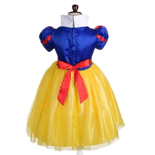  Lito Angels Girls Princess Snow White Costume Fancy Dresses Up Halloween Outfit with Headband