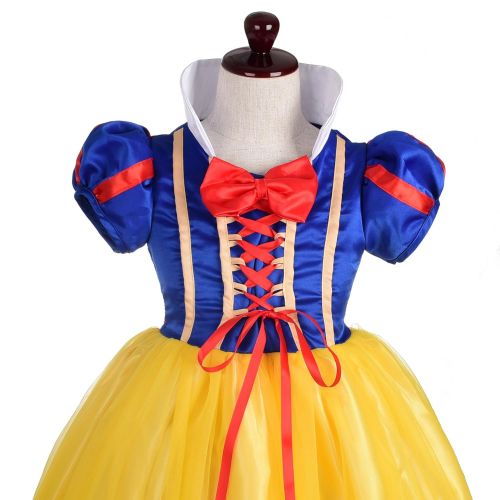  Lito Angels Girls Princess Snow White Costume Fancy Dresses Up Halloween Outfit with Headband