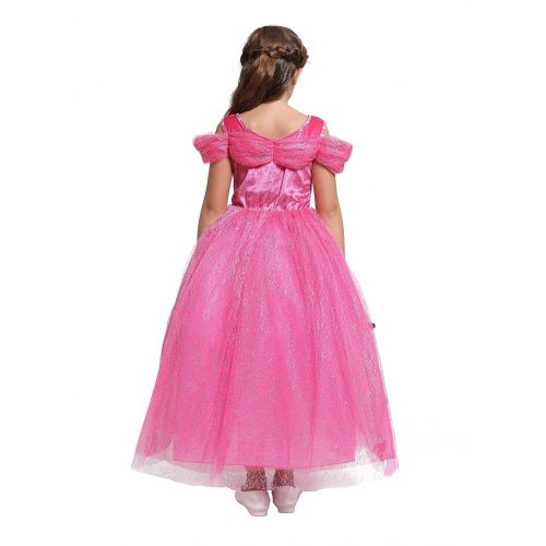  Lito Angels Girls Princess Cinderella Belle Aurora Jasmine Dress Up Costume Halloween Fancy Dress with Accessories