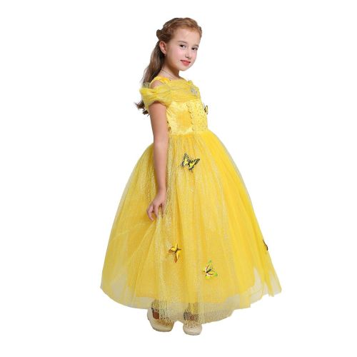 Lito Angels Girls Princess Cinderella Belle Aurora Jasmine Dress Up Costume Halloween Fancy Dress with Accessories