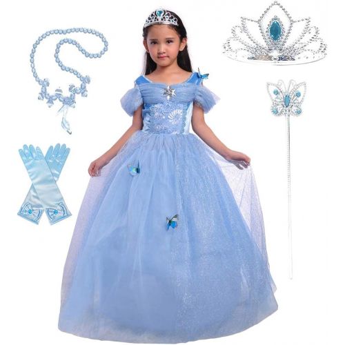  Lito Angels Girls Princess Dress Up Costume Halloween Christmas Fancy Dress with Accessories