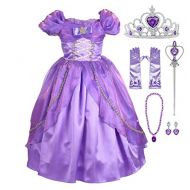 Lito Angels Girls Princess Dress Up Costume Halloween Christmas Fancy Dress Outfit with Accessories