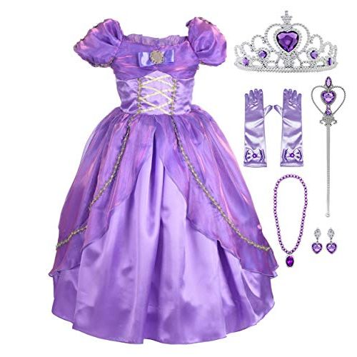 Lito Angels Girls Princess Dress Up Costume Halloween Christmas Fancy Dress Outfit with Accessories
