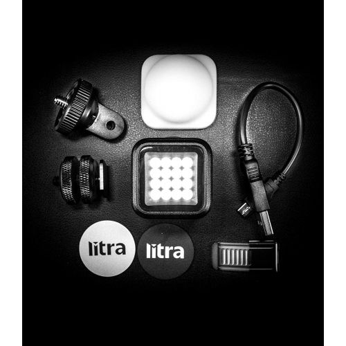  Litra Torch 2.0 Professional Waterproof Compact 16-LED Dimmable Light for Photo, Video, GoPro, Smartphones, with Litra Triple Mount [2-Pack LitraTorch 2.0]